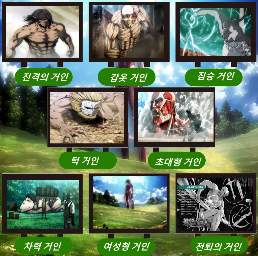 진격의 거인 거인 종류 