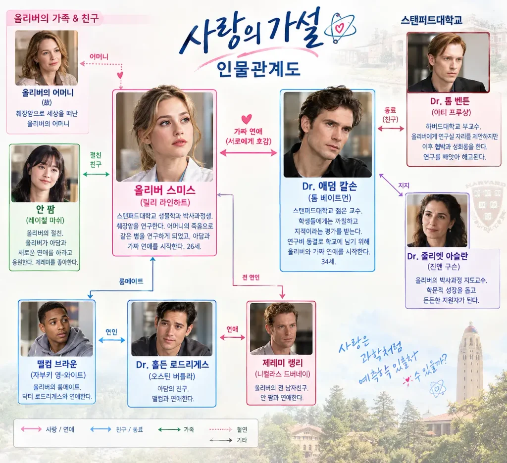 사랑의 가설 영화 결말 해석 & 줄거리 리뷰 (출연진 평점 OTT) 영화 사랑의 가설 인물관계도